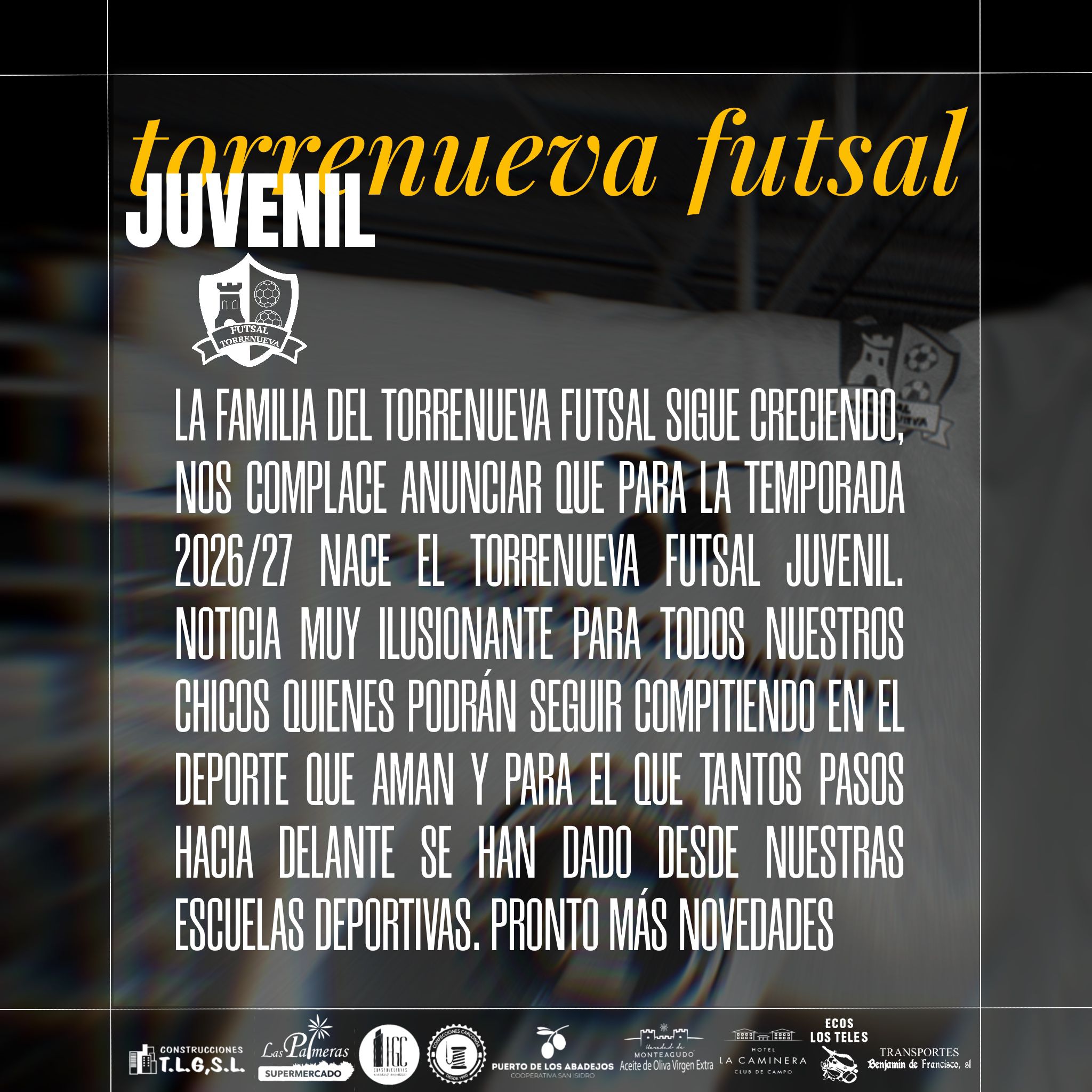 Comunicado oficial: nace el Torrenueva Futsal Juvenil